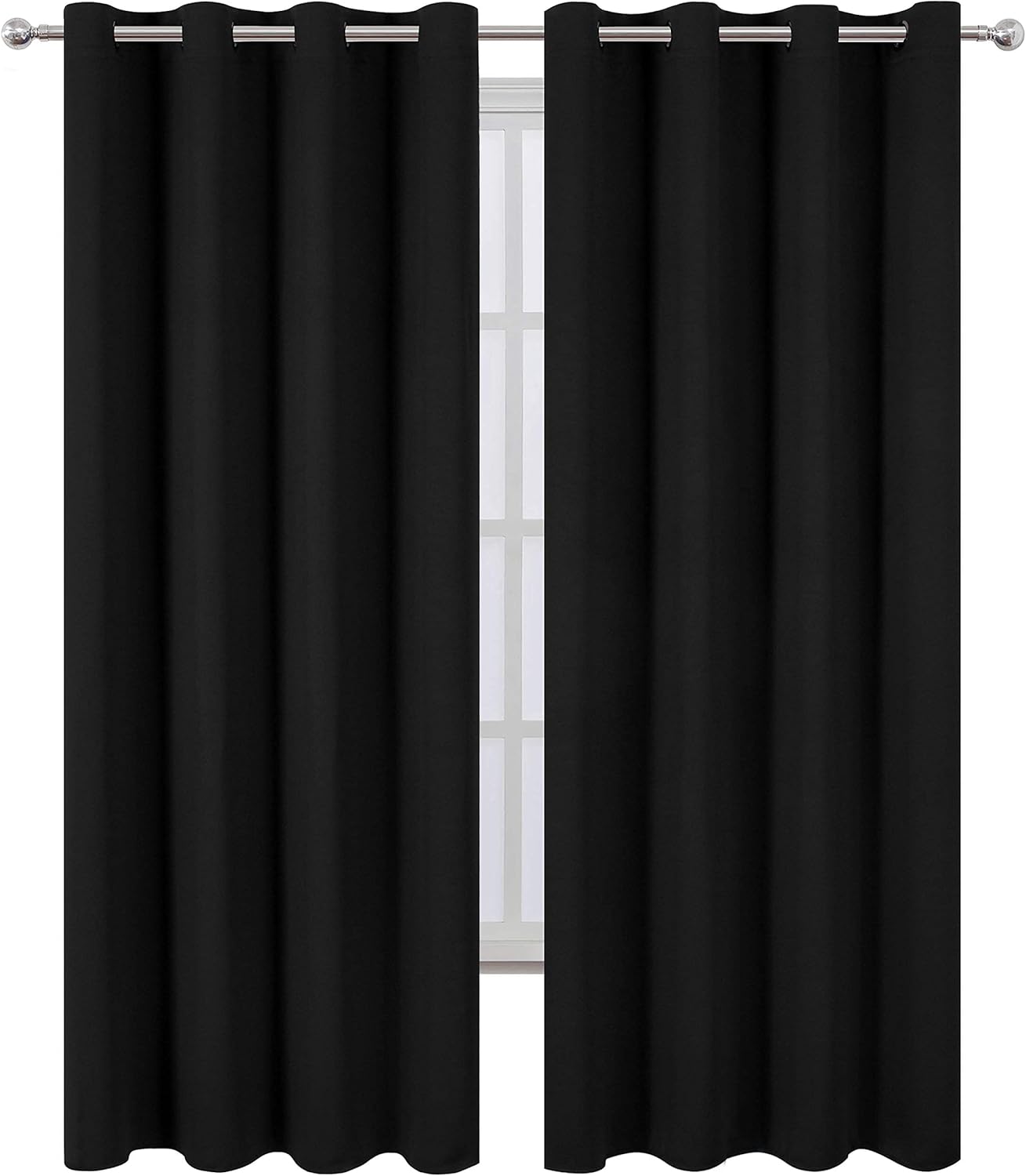 Plain Blackout Curtain - Black