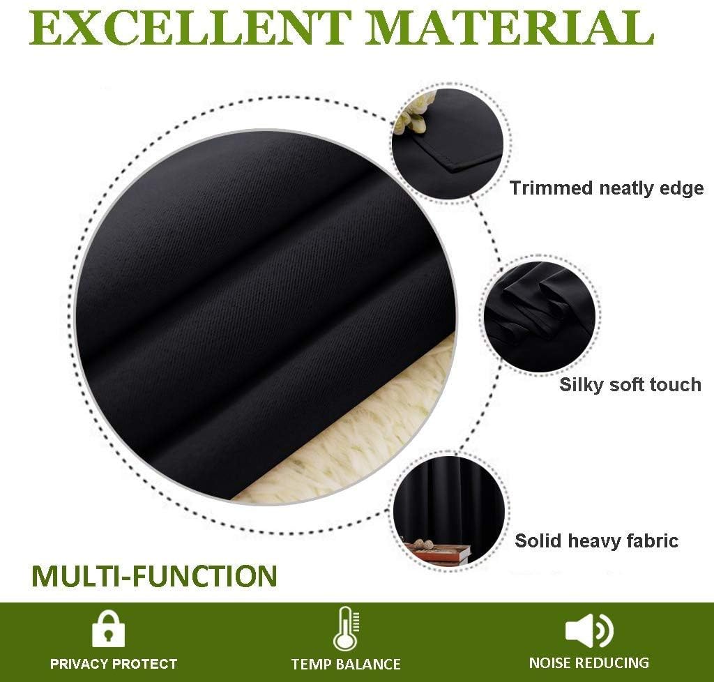 Plain Blackout Curtain - Black