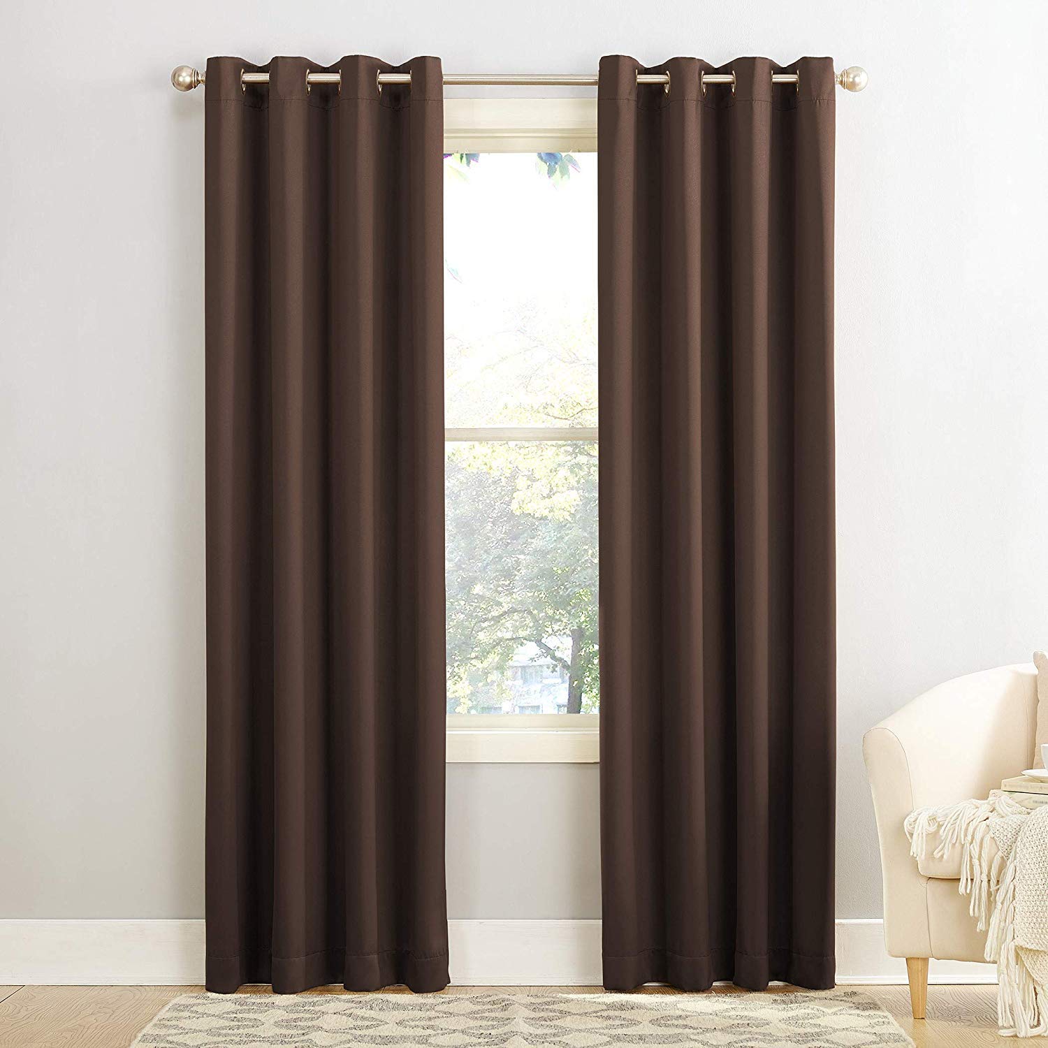 Plain Blackout Curtain - Coffee