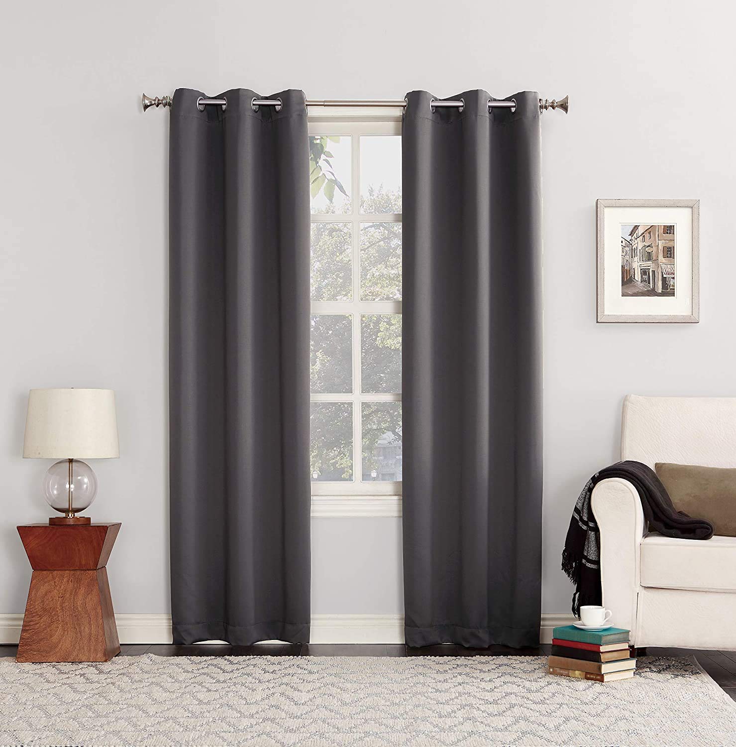 Plain Blackout Curtain - Grey
