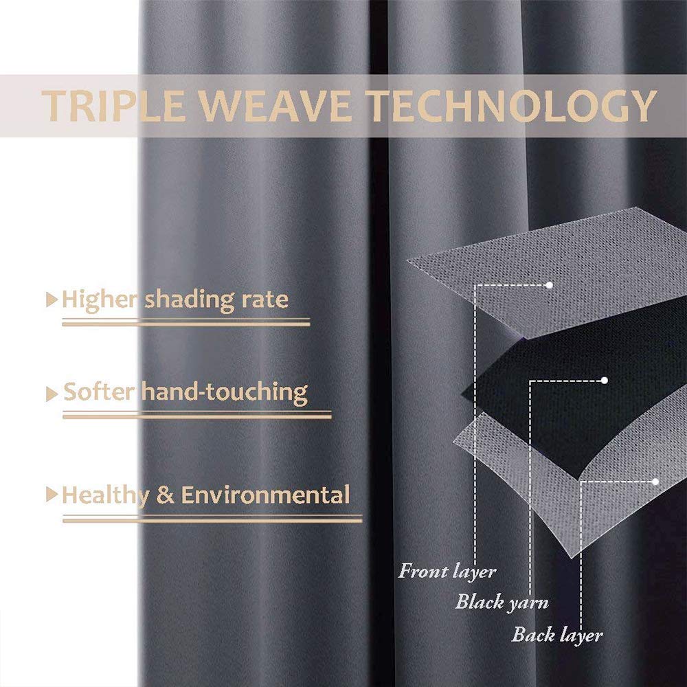 Plain Blackout Curtain - Grey