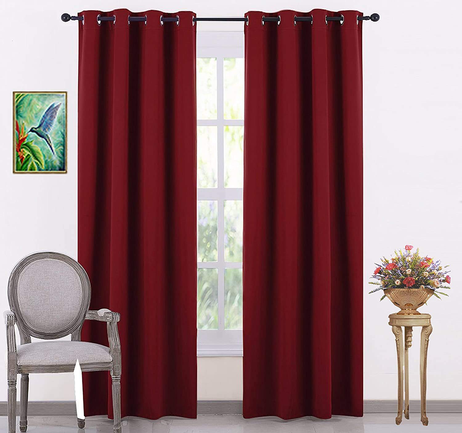 Plain Blackout Curtain - Maroon