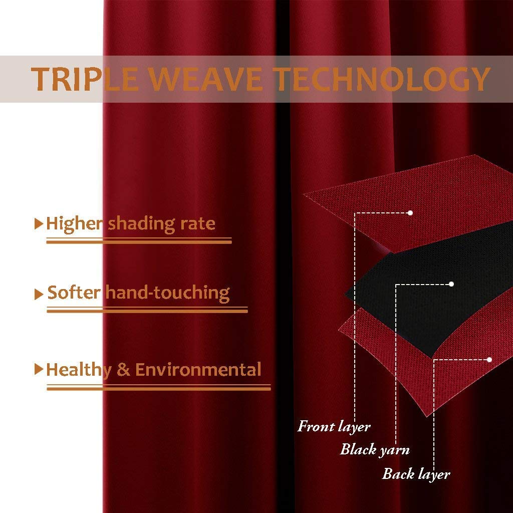 Plain Blackout Curtain - Maroon